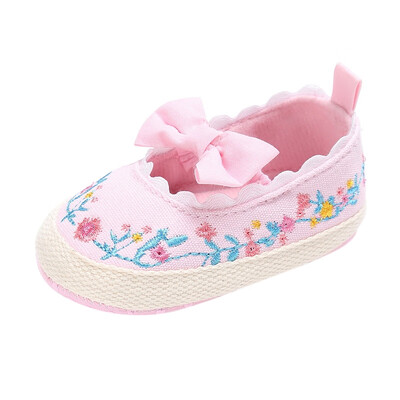 

Newborn Baby Girls Cute Shoes Sweet Princess Mary Jane Bow First Walkers Crib Soft Soled Anti-Slip Kids Shoe Children