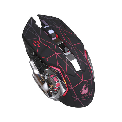 

Free Wolf Wireless Gaming Mouse 2400DPI 7 Breathing Lights Adjustable DPI Mice with 24G&10m33ft Long Transmission Noiseless