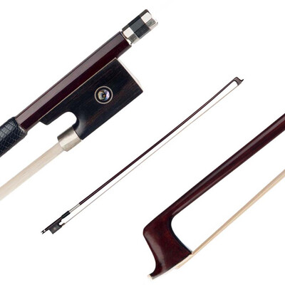 

Violin Bow Brazilwood Bow Stick Ebony Frog&Mongolia Horsetail Bow Hair for 44 Full Size Violin