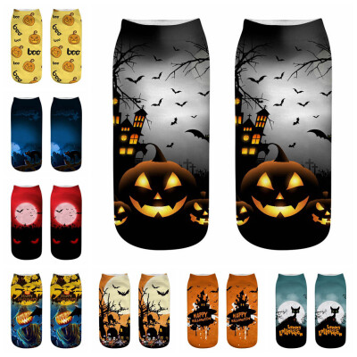 

New Funny Happy Halloween Socks 3D Printed Woman Socks Pumpkin Lantern Pattern Short Socks Party Supplies Harajuku Ankle Socks