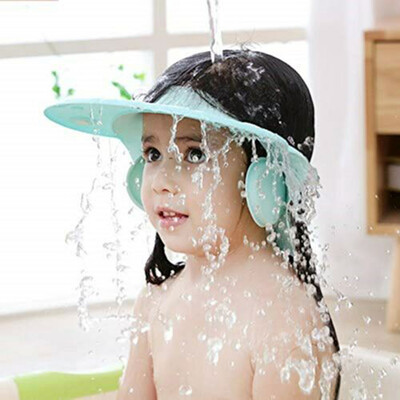 

〖Follure〗Baby Bathroom Safety Visor Cap Child Shower Cap Adjustable Soft Protect