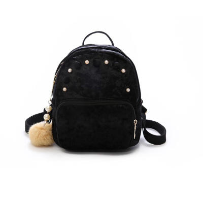 

New Fashion Women Mini Velvet Backpack Casual Schoolbag For Teenage Girls