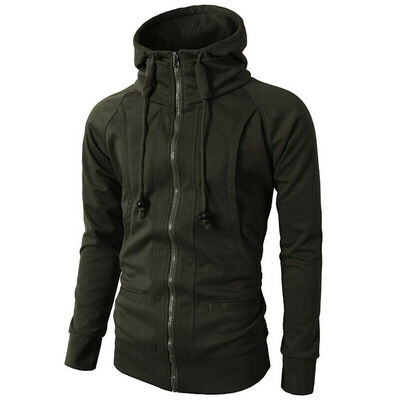 

SUNSIOM New Plain Mens Hoodie American Fleece Zip Up Jacket Sweatshirt Hooded Top -XXXL