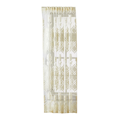 

Lattice Gold Flower Sheer Curtain Window Screening Window Rod Pocket Curtain Panel for Living Room Bedroom Dining Room 39"X51" 1 P