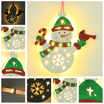 

〖Follure〗Warm White Led Light Christmas Snowman Pendant Holiday Wedding Party Decoration