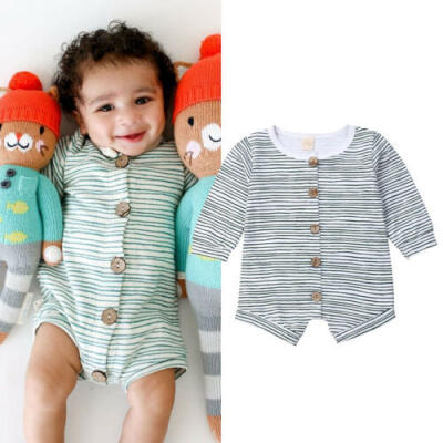 

US Newborn Baby Boy Girl Stripe Romper Jumpsuit One-Pieces Outfits Clothes 0-24M