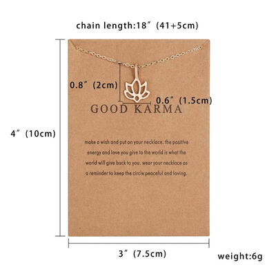 

With Card Trendy Necklace Lotus Hollow Pendant Alloy Paper Card Necklace Women Minimalist Clavicle Chain Choker Necklace Gift
