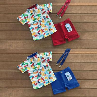 

USStock Kids Baby Boy Formal Suit Short Sleeve ShirtShorts Pants Summer Clothes
