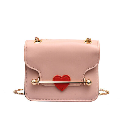 

Tailored Women Small Square Bag Single Shoulder Heart decoration Messenger Bags