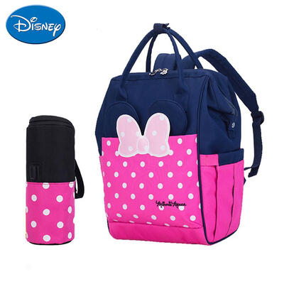 

2pcs Casual Cartoon Mouse Diaper Bag Backpack USB Bottle Insulation Bags