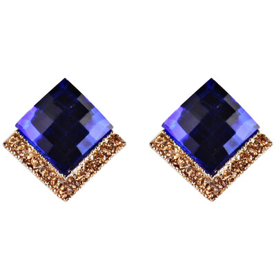 

Women Crystal Rhinestone Multicolor Earrings Elegant Ladies Personality Super Large Stud Earrings