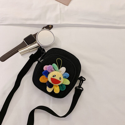 

Cartoon cute colorful sun flower canvas bag casual wild shoulder bag 2019 new fashion Messenger bag