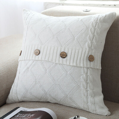 

Siaonvr Knitting Button Fashion Throw Pillow Cases Cafe Sofa Cushion Cover Home Decor