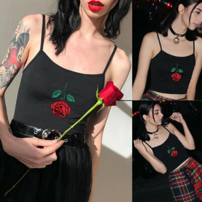 

Summer Women printed Vest Crop Top Sleeveless Shirt Blouse Casual Tank T-Shirt