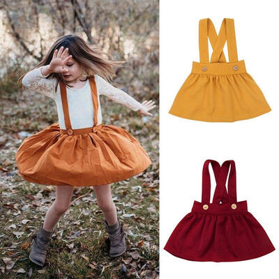 

Kids Baby Girls Suspender Skirt Overalls Dress Outfits Party Clothes