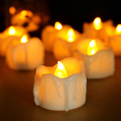 

12PCS Easter Tears Type Electronic Candle Flashing LED Electronic Tea Wax Propose Marriage New Year Candle Decoration Home