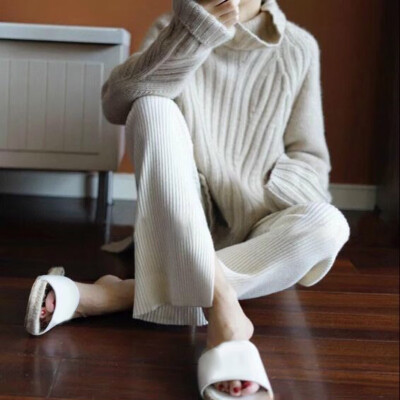 

Women Autumn Winter Long Sleeve Pullover Tops Knitted Jumper Turtleneck Sweater