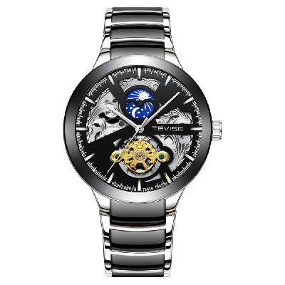 

TEVISE T845B Business Men Mechanical Watch Time Display Timer Fashion Casual Stainless Steel Strap 3ATM Waterproof Self-Winding Ma