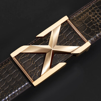 

Guangzhou mens belt leather smooth buckle fashion belt mens youth business mens belt belt spot