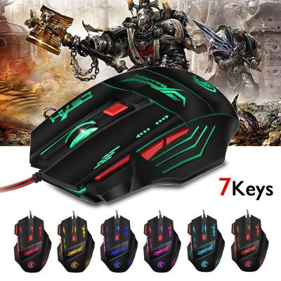 

HXSJ H100 Wired LED Optical PC Laptop Gaming Mouse w Fire Button 7Keys