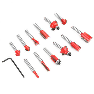 

Greensen 12Pcs Shank Carbon Steel Woodworking Tool Cutter Router Bit Set with Box 14