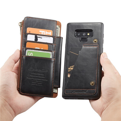 

CaseMe For Samsung Galaxy Note 9 Phone Cases Retro Multifunction Leather Wallet 2 In 1 Credit Card Slots back cover 3 color