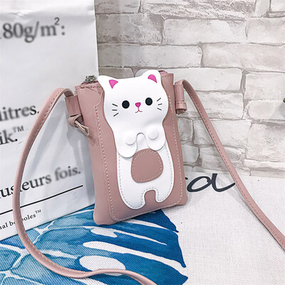 

Tailored Female Cat Mobile Phone Bag Cartoon Mini Bag Cute Wild Shoulder Messenger Bag