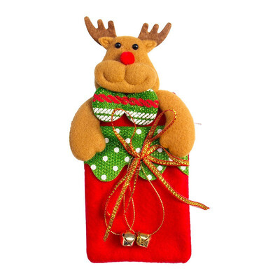

Christmas Tree Hanging Ornaments Xmas Santa Kids Candy Gift Bag wBowknot Bell Festival Party Xmas Decorations