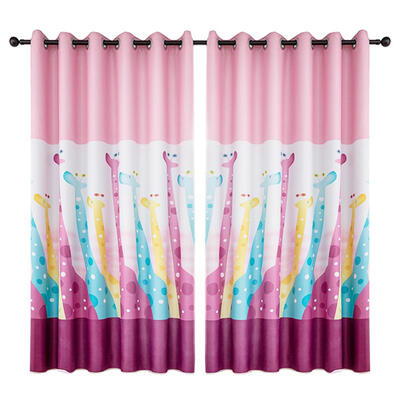 

Giraffe Print Polyester Window Blinds Drapes Living Room Blackout Curtains