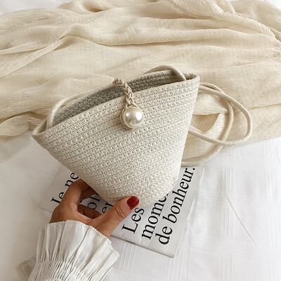 

Advanced foreign gas bag popular in summer small bag new 2019 personality braided bucket bag fan you oblique satchel bag