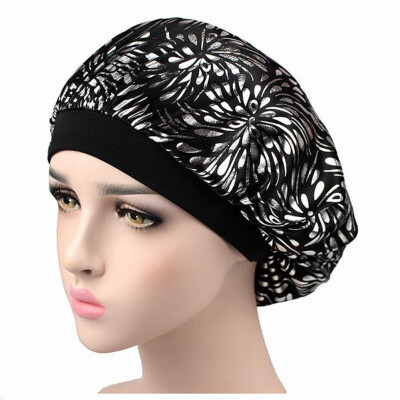 

Cotton Night Sleep Cap Hair Bonnet Hat Head Cover Satin Turban Wrap Band Elastic