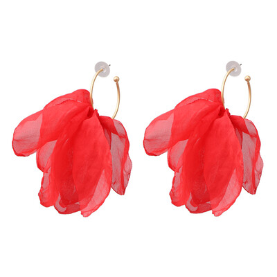 

2019 Bohemia Trendy Yarn Flowers Drop Earrings For Women Wedding Party Jewelry Ethnic Statement Earrings Female