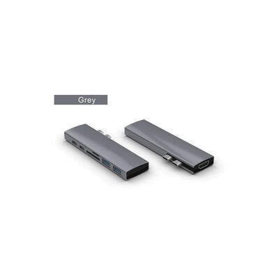 

P1 Compact 7-in-1 USB-C Hub Portable USB31 Type-C To USB30 Type-C SD Micro SD RJ45 HDMI 4K HD Converter Adapter