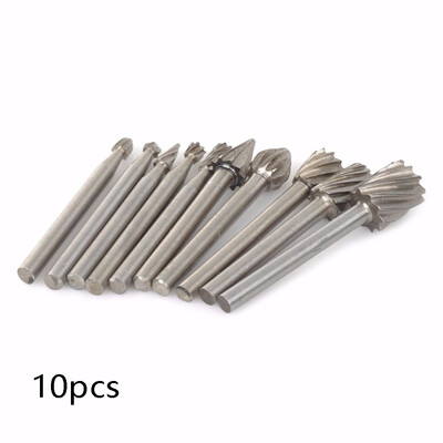 

10Pcs 18 HSS Burr Rotary Drill Bits Tools Cutter Files Set Shank Wood Metal