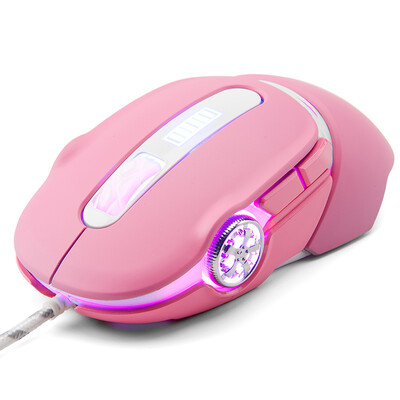 

Free Wolf Wired Mechanical Mouse Macro Programming Game Mouse with 4 adjustable DPI for Game&Office Use Pink