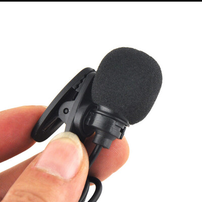 

External Clip-on Lapel Lavalier Microphone 35mm Jack for Phone Handsfree Wired Condenser Mic for Teaching Speeching Black