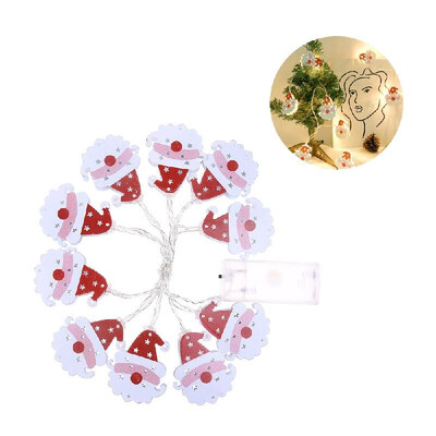 

10Led Metal Alpaca Santa Claus Bell Walking Stick Star Fariy String Lights for Christmas Holiday Wendding Party Night Living Be