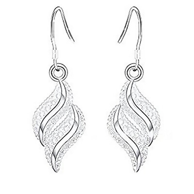 

Women Silver Plated Shiny Crystal Rhinestone Waterfall Dangle Allergy Free Earring Eardrop
