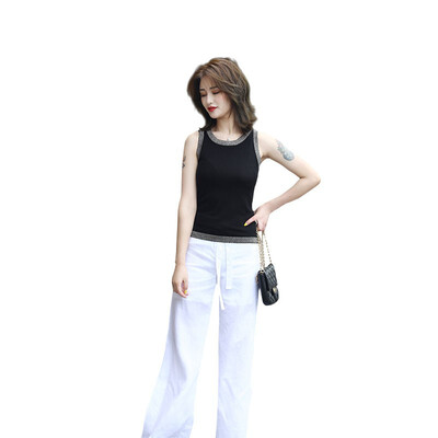 

KUN XUAN Womens Collar Sleeveless Knit Vest Simple Slim Slim 7954