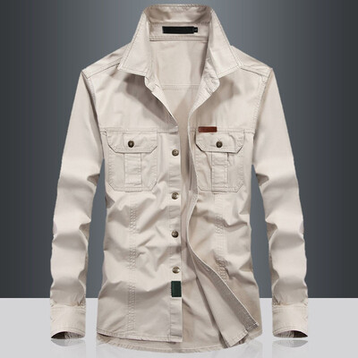 

Toponeto Men Casual Summer Solid Button Long Sleeve Turn-down Collar T-Shirt Top Blouse