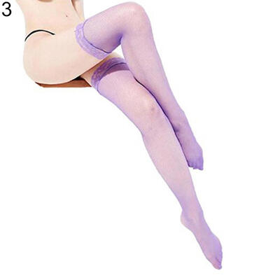 

Womens Sexy Fine Fishnet Mesh Lace Top Hollow Thigh Highs Stay-ups Stockings