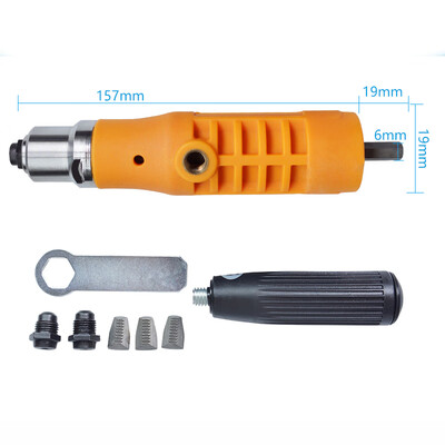 

Orange Electric Blind Rivet Nut Gun C Drill Adapter Riveting Insert Tool Set Use