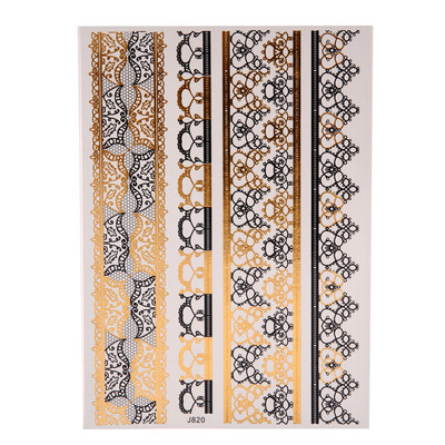

Women Art Temporary Flash Tattoo Disposable Lace Bronzing Tattoo Sticker
