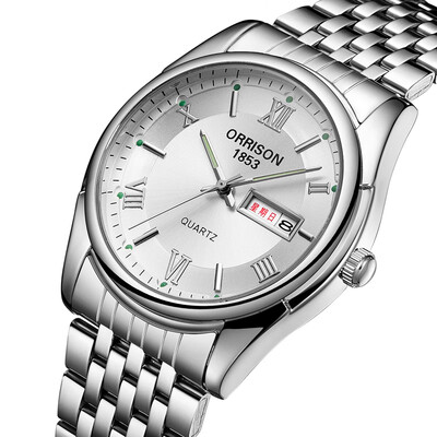 

Watch Belt High School Students Korean Chao Mens Fashion Simple Business Waterproof Steel Belt Mens Quartz Watch