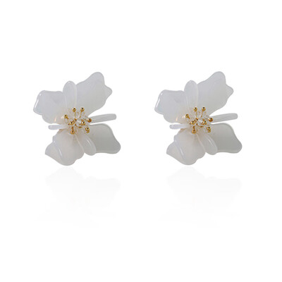 

Fashion Resin Acrylic Rhinestone Flower Big Earrings Jewellery