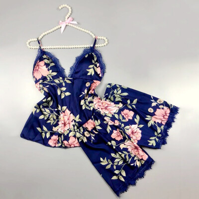 

2pcsset Women Sexy Satin Sleepwear Nighwear Babydoll Lingerie Nightgown Nighty