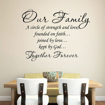 

〖Follure〗Our Family a Circle of Strength&Love Wall Sticker Decal Home Decor
