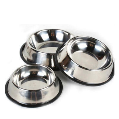 

New Pets Dog Cat Puppy Anti Skid Stainless Steel Travel Feeding Food Water Bowl Dish