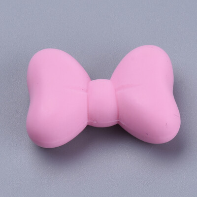 

Food Grade Environmental Silicone Beads Chewing Beads For Teethers DIY Nursing Necklaces Making Bowknot Pink 21x29x105mm Ho