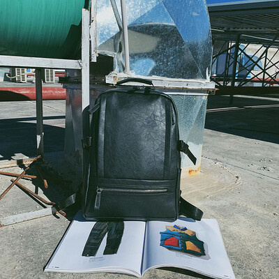 

Shoulder bag mens large capacity rain pu leather young men street casual student bags 156 inch notebook
